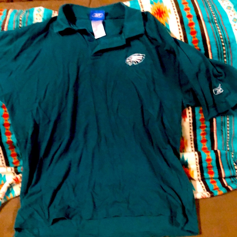 Men’s large eagles green polo shirt